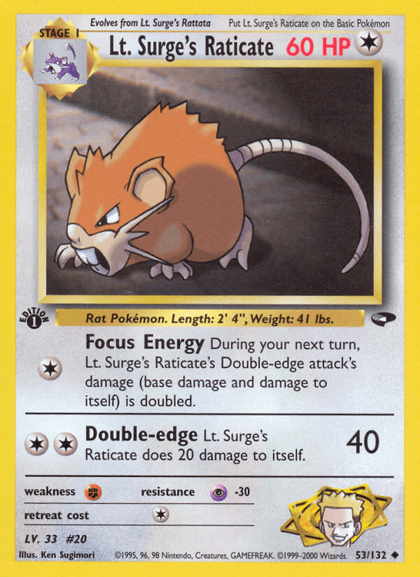 Lt. Surge's Raticate #53